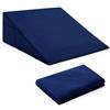 Horbaunal, Federa per cuscino a cuneo con cerniera, colore blu navy, con tasca laterale per riporre oggetti, 61 cm di lunghezza x 61 cm di larghezza x 30,5 cm di altezza (cuscino non incluso)