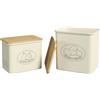 Lifewit Porta Patate, Grandi Porta Cipolla con Coperchio e Fori di Ventilazione, Contenitori Cucina Impilabili in Plastica, 24 cm(H), Beige, 2 Pezzo