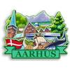 Quwsne Calamita per frigorifero Aarhus Danimarca, souvenir da viaggio in città, regali turistici, 3D, monumenti classici, artigianato fatto a mano, decorazione per la casa -2069