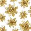 GWHOLE 21 Pezzi Fiori per Albero di Natale Artificiale Glitter Fiore Poinsettia Artificiale di Natale Ornamenti per Albero di Natale Fiore Artificiale Oro, 9/11/16CM