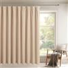 DWCN Tenda divisoria beige con nastro arricciato, 245 x 300 cm (altezza x larghezza), 1 set di divisori termici, extra large, oscurante, con cravatte, per binari, soggiorno, camera da letto