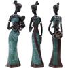 PANGBOER 3Pcs Vintage Donna Africana Statua Resine Scultura Esotica Tribale Lady Figurine Arte Africana Ornamento Casa Desktop Decors