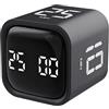 QUMOX Timer Pomodoro a Cubo, Timer Digitale 5/25/10/50 Minuti con Sensore di Gravità, Countdown Ricaricabile USB-C con Vibrazione e Suono Regolabile, per Studio, Lavoro, Cucina e Ufficio