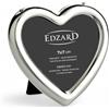 EDZARD Cornice portafoto a forma di cuore, 7 x 7 cm, argento prezioso, protetto dall'ossidazione, con retro in velluto, cornice per foto da appoggio