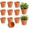 ZhouWei 10 Pezzi Piccoli Vasi in Terracotta, 10 X 8 cm Il Vaso Terracotta Dotato Drenaggio Sul Fondo Adatto Progetti Artigianali, Vasi in Argilla per Piante d'Interno ed Esterno Cactus Succulente