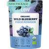 LOOV Polvere biologica di mirtilli selvatici (polvere di sansa), prodotta solo da buccia e semi di mirtilli selvatici cresciuti spontaneamente in foreste nordiche, non zuccherata, ricca di fibre, 100g