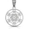 Felicidade Metatron - Ciondolo in acciaio inossidabile, simbolo di protezione e saggezza, disponibile in argento e oro, ideale per tutti, gioiello elegante e significativo
