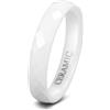 Musihy Anello nuziale liscio sfaccettato in ceramica, 6mm per Uomo Donna Bianco, Taglia 15