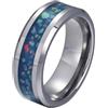 Calefee Anello Fidanzamento Donna, Anelli Matrimonio Carburo Tungsteno Fascia Opale Larga 8mm con Bordo Smussato, Taglia 32