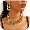 YANCHUN Collana vistosa in oro massiccio per donne, collana choker in oro delicata, collane con collo grosso, gioielli etnici, ampia collana choker in metallo africana, tribù africana, Metallo