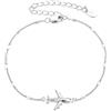 Kerraom Bracciale da donna con farfalla, chiave con cuore, croce, nodo celtico, in argento 925, classico, regolabile, anallergico, impilabile, regalo di compleanno, Argento sterling