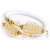 VENEZIA CLASSICA - Bracciale da Donna con perle in Vetro di Murano Originale e vera pelle Toscana, Collezione Ginger, con foglia in oro 24kt, Made in Italy certificato
