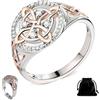 nnOuOnn Anello fatto a mano con nodo di protezione da strega, anello con nodo strega, anelli per proteggere i tuoi cari, anelli di protezione con dettagli in oro rosa per le donne, Non pietra preziosa