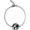 WearTravelers Bracciale Mappamondo Regolabile Unisex - Acciaio Inox | Regolabile - Mappamondo - Gioiello Tema Viaggio - Idea Regalo Viaggiatori - Modello Londra