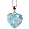LKBEADS ciondolo a forma di cuore sfaccettato blu in acquamarina naturale da 17x17 mm, collana a forma di cuore in argento sterling 925 con catena a maglie da 18 pollici, calmante, coraggio, chakra della