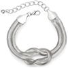 EVER FAITH Amore nodo serpente braccialetto amicizia infinito bracciale regolabile gioielli regali per donne ragazze adolescenti tono argento, Acciaio inossidabile