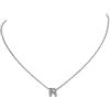 Supcare Collana Punto Luce Collana Donna con Zirconi, R Lettera Collana con Iniziale, Collana Argento 925 Donna +Placcato in Oro Bianco, Collana Nome Personalizzabile per Ragazza Donne, Idee Regalo
