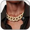 YANCHUN Collana vistosa in oro massiccio per donne, collana choker in oro delicata, collane con collo grosso, gioielli etnici, tribù africana, collana choker larga in metallo, Metallo, Nessuna pietra