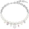 Swarovski Collana Idyllia, Crystal Pearl, Taglio misto, Bianca, Placcato rodio