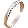 LAIFULA Braccialetto rigido da donna in argento Sterling 925 massiccio, bracciale rigido in argento placcato argento, braccialetto aperto Mobius, regalo di San Valentino per ragazze