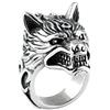 HIJONES Uomo 316l Acciaio Inossidabile Anello Lupo Testa Cavaliere Gotico Biker Taglia 25