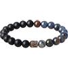 COAI Bracciale Buddista Unisex in Onice Opaco e Dumortierite con Amuleto Testa di Buddha