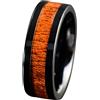 Calefee Anelli a Fascia Donna, Anello Uomo Matrimonio Tungsteno Fascia Legno Larga 8mm Nera, Taglia 20