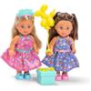 Simba Evi Love Birthday Party - Due bambole Evi in abito di compleanno con cerchietto, palloncino e scatola regalo con sorpresa, 12 cm, set di bambole per bambini dai 3 anni in su
