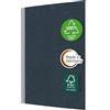 SIGEL Quaderno Quicknote A5 con copertina morbida | SN120, rigato, 200 pagine, carta riciclata da 80 g/m², FSC, vegano, nero/antracite