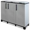 Dmora Armadio portarifiuti da esterno o interno, Mobile porta 3 sacchi a 3 ante, 100% Made in Italy, cm 102x37h90, colore Grigio chiaro