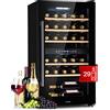 KLARSTEIN Cantinetta Vino, Cantinetta Vino Refrigerata a Zona Doppia per Interno/Esterni, Frigo Bar, Cantina Vino con Vetrina, Mini Bar con Protezione UV, Frigo Vino Touch, 5-22°C, 29 Bottiglie