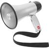 Warmhm Megafono Portatile 25w in ABS Argento per Cheer e Party | Volume Potente, Leggero da Usare, 4 Batterie C Non Incluse, Risposta 2000 Hz e Tensione Dc 36v