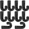 Abaodam 10 Pezzi Gancio di Fissaggio Nautico J in ABS Nero, Gancio di Ancoraggio Multiuso, Accessorio per Attrezzatura, per Uso Outdoor, Resistente all'Usura
