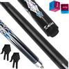 Kmise Set di 5 bastoncini da biliardo da 147,3 cm, 567 g, bastoncini da biliardo in acero canadese, stecca professionale da biliardo per bar, casa, tavolo da biliardo, sport, nero.