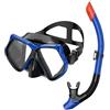 TAFALSPING Set da snorkeling per adulti, con occhiali da snorkeling e boccaglio asciutto, unisex, per adulti (blu reale + nero)