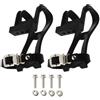 EXCEART Set 1 Paio Pedali per Bici Gabbia per Dita in Plastica e Metallo, Cinghie, Portatile e Facile da Usare, per Riding Bicycles