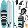 LifeGoods SUP Gonfiabile Adulti con Sedile - Stand Up Paddle - SUP Mare - Tavola Paddle Board Completa - Pagaia Regolabile - Pompa Inclusa - Max. 150KG - 320x81x15cm