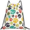 Richugui Zaino con coulisse con dinosauro dei cartoni animati zaino impermeabile leggero borsa a corda per viaggi all'aperto yoga palestra nuoto, Colore8, Standard, Casual