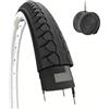 ECOVELO COPERTONE 26 X 1.50 (40-559) + CAMERA D'ARIA PNEUMATICO BIANCONERO CITY BIKE TREKKING BICI IBRIDA STRADALE
