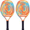YLKGR Racchetta da beach tennis in fibra di carbonio con superficie in schiuma EVA Memory Foam Core Beach Tennis con custodia (2 pezzi, arancione)