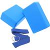CVUTOVO Set Yoga Brick e Pull-band, Blu, in Eva per Allenamento