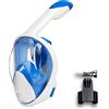 RSGXLFQZVAK Bombola Subacquea, Maschera da Sub Professionale for Snorkeling Subacquea Integrale Occhiali Antiappannamento for Attrezzatura Nuoto for Adulti,per Principianti(White Blue,L/XL)