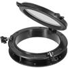 ZONADAH Oblò nero per barca, yacht, apertura rotonda 215 mm, plastica ABS, portello, oblò, finestra di ricambio, oblò per marina, barca, yacht, camper, nero