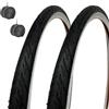 ECOVELO 2 COPERTONI 24 X 1.75 (47-507) + CAMERE PNEUMATICI STRADALI BIANCO NERI GRAZIELLA CITY BIKE BICI DA 24 OLANDA
