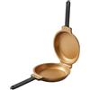 NbgrvB Padella bifacciale in acciaio inox antiaderente per frittata per camper per roulotte campeggio all'aperto oro 19 cm