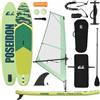 vidaXL Opblaasbaar SUP Board met Zeil POSEIDON 330 x 76 x 15 cm Groen
