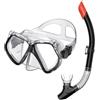 TAFALSPING Set da snorkeling per adulti, con occhiali da snorkeling e boccaglio asciutto, unisex per adulti (nero + trasparente)