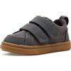 TOMS Unisex Toddler Cruz Double Strap Sneaker, Forged Iron Micro Deboss Suede/PU, 23.5 EU
