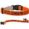 Pictogogo Collare per cane personalizzato con testo a scelta, colore del testo, telefono, indirizzo o messaggio di avviso (Arancione, XS: 25-37 cm circonferenza collo)