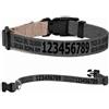 Pictogogo Collare per cane personalizzato con testo a scelta, colore del testo, telefono, indirizzo o messaggio di avviso (Grigio, XS: 25-37 cm circonferenza collo)